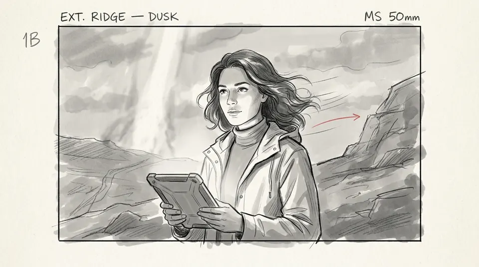 Storyboard 1B: MS 50mm, the tablet