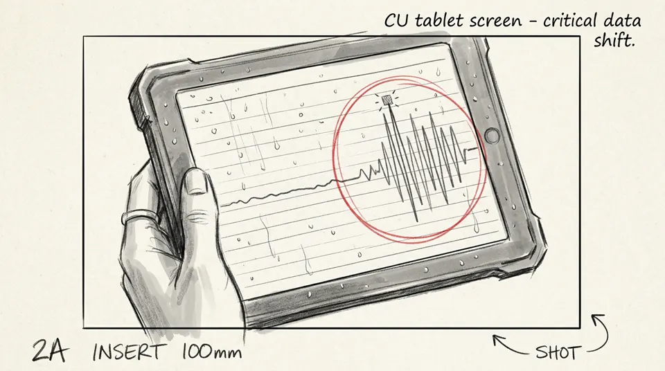 Storyboard 2A: Insert 100mm, the waveform